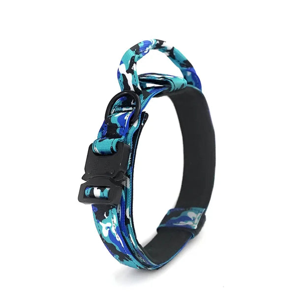 Reflective Tactical Dog Collar & Leash Set – Durable Nylon Training Gear for Large Dogs