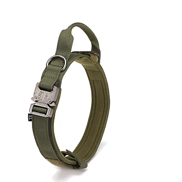 Reflective Tactical Dog Collar & Leash Set – Durable Nylon Training Gear for Large Dogs