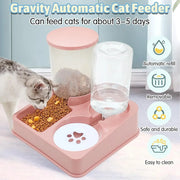 2-in-1 Automatic Cat Feeder & Water Dispenser Set – Tilted Gravity Pet Food Feeder and Waterer for Cats & Dogs - My Store Pet