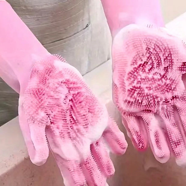 10PCS Silicone Cleaning Gloves with Convex Points – Multi-Purpose Pet & Kitchen Washing Gloves - My Store Pet