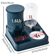 2-in-1 Automatic Cat Feeder & Water Dispenser Set – Tilted Gravity Pet Food Feeder and Waterer for Cats & Dogs - My Store Pet