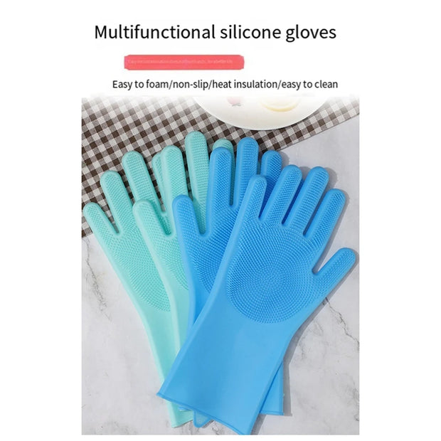 10PCS Silicone Cleaning Gloves with Convex Points – Multi-Purpose Pet & Kitchen Washing Gloves - My Store Pet