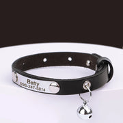 Personalized Leather Cat Collar – Custom Adjustable Kitten & Puppy ID Collar with Name Tag & Anti-Lost Design - My Store Pet