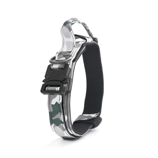 Reflective Tactical Dog Collar & Leash Set – Durable Nylon Training Gear for Large Dogs