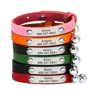 Personalized Leather Cat Collar – Custom Adjustable Kitten & Puppy ID Collar with Name Tag & Anti-Lost Design