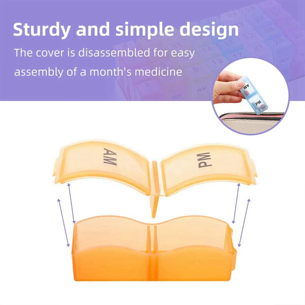 31-Days Pet Pill Organizer – Twice Daily Pill Box for Dogs & Cats with AM/PM Compartments - My Store Pet