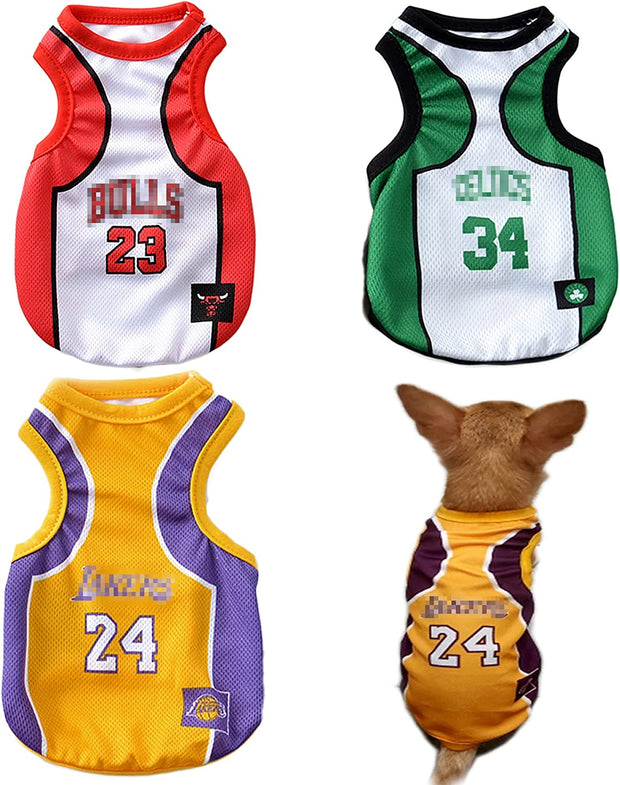 3-Pack Dog Basketball Jerseys – Cute Clothes for Small & Medium Dogs (Yorkies, Chihuahuas, Bulldogs) - My Store Pet