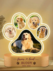 Custom Dog Photo Night Light – Personalized Pet Memorial Plaque with LED Light for Pet Loss Tribute - My Store Pet
