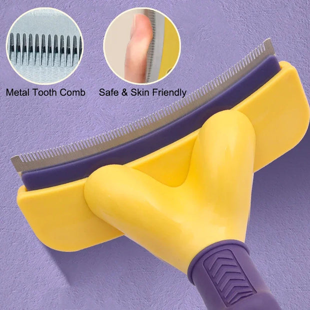 2-in-1 Pet Grooming Brush – De-Shedding & Hair Removal Comb for Dogs & Cats with Short Hair - My Store Pet