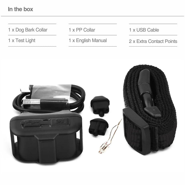 Collare antiabbaio per cani Prodotto per animali domestici Collare antiabbaio automatico Collare di controllo antiabbaio Elettrico Nessun shock Collana di addestramento per cuccioli di cane da compagnia - My Store Pet