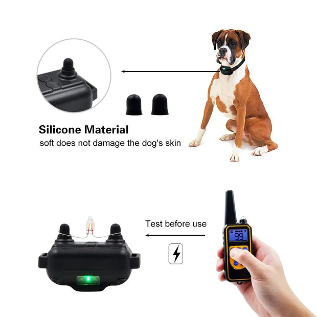 Collare di addestramento elettrico per cani da compagnia Collare di addestramento antiurto Telecomando elettronico Impermeabile ricaricabile - My Store Pet