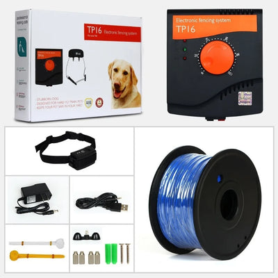 Recinzione elettrica per cani da compagnia TP16, ricaricabile impermeabile, 6 livelli, contenimento recinzione cablata per cani, collare per addestramento animali domestici, anti-fuoriuscita - My Store Pet