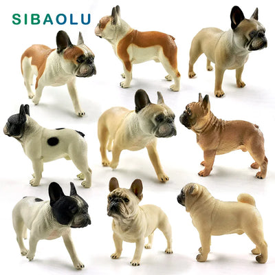 New Farm Lovely Dog Simulazione Bulldog figurine Modello animale Decorazioni per la casa fai da te in miniatura Accessori per la decorazione del giardino delle fate moderne - My Store Pet
