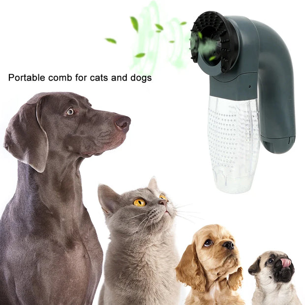 Ventosa elettrica per peli di animali domestici aspirapolvere portatile spazzola per la rimozione dei peli di pelliccia pettine per cani e gatti dispositivo di aspirazione per toelettatura accessori per animali domestici - My Store Pet