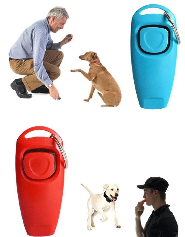 1 Pz Pet Dog Fischio E Clicker Pet Multifunzionale 2-in-1 Clicker Cucciolo Smettere di Abbaiare Aiuto Alla Formazione Clicker Trainer Portatile - My Store Pet