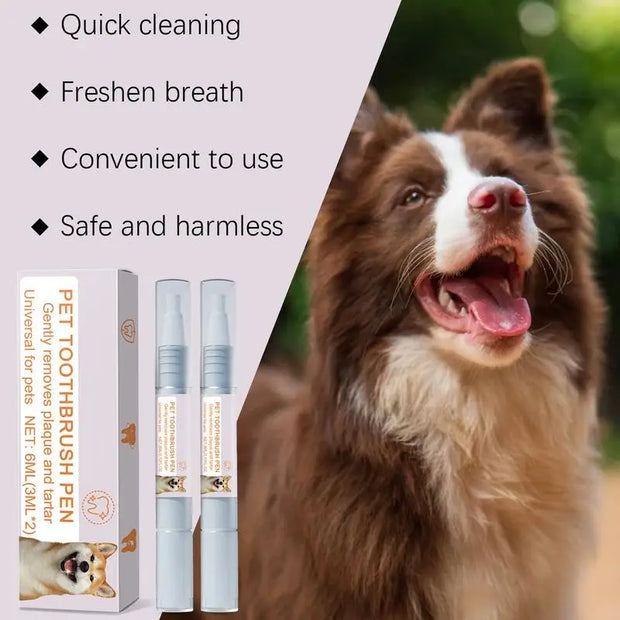 2 pezzi penna dentale per animali domestici penna per spazzolino da denti per cani alito fresco sbiancamento dei denti rimozione del tartaro cura orale del gatto strumenti per la pulizia dei denti di bellezza - My Store Pet