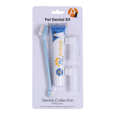 Set spazzolino da denti per animali domestici Forniture per animali Dentifricio per cani Spazzolino da denti Set per l'igiene orale per cani e gatti Sapore di manzo alla vaniglia Pulizia dei denti per animali domestici - My Store Pet