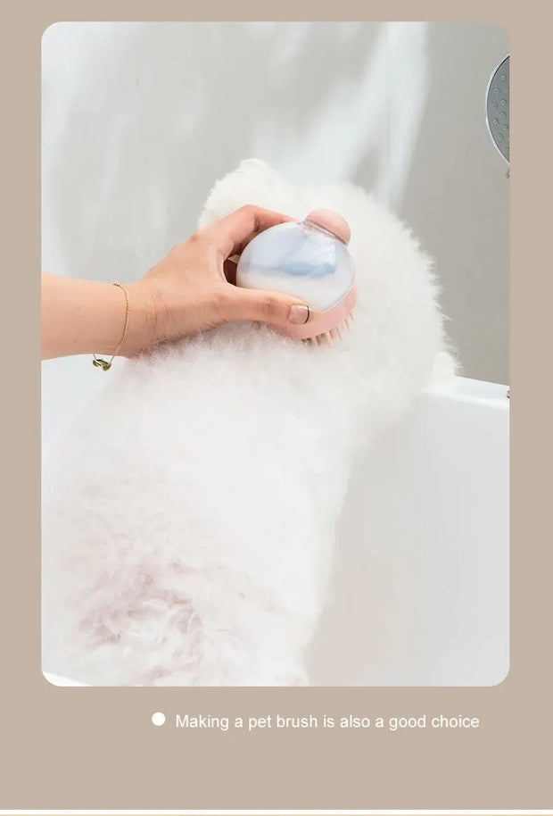 1pc Pet Bath Brush Silicone morbido con Dispenser di Shampoo massaggio delicato per toelettatura e pulizia di pellicce e capelli - My Store Pet