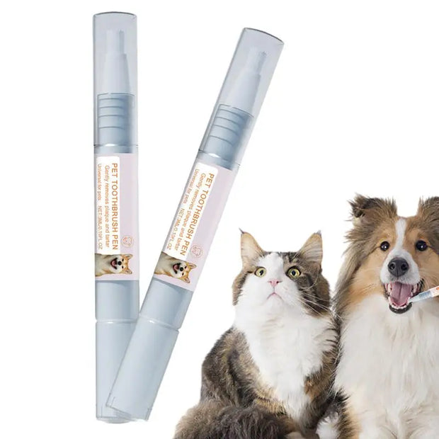 2 pezzi penna dentale per animali domestici penna per spazzolino da denti per cani alito fresco sbiancamento dei denti rimozione del tartaro cura orale del gatto strumenti per la pulizia dei denti di bellezza - My Store Pet