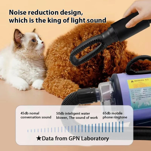 2800W Ad alta potenza Cani Asciugacapelli Gatto Toelettatura Acqua Ventilatore Motore Vento Caldo Regolabile Asciugacapelli Asciugacapelli Professionale Forniture Per Animali Domestici - My Store Pet