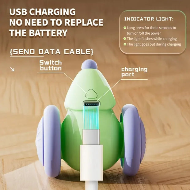 Giocattoli per animali domestici Giocattolo interattivo per gatti Auto elettrica per mouse - Teaser automatico con prodotti per animali domestici per evitare ostacoli intelligenti - My Store Pet