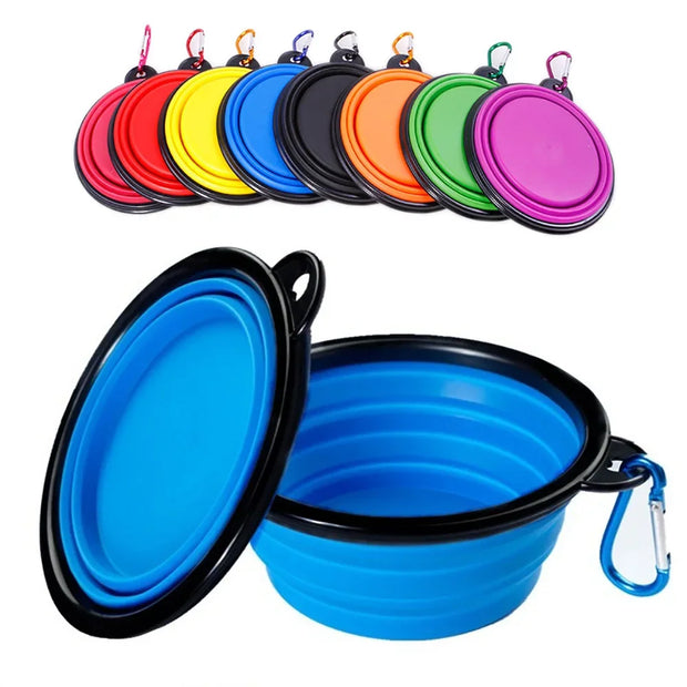 Ciotola per mangiatoia per animali domestici Ciotola pieghevole per cani da viaggio in silicone Ciotola per acqua portatile da passeggio per ciotole per gatti di taglia piccola e media Piatto per mangiare animali domestici - My Store Pet