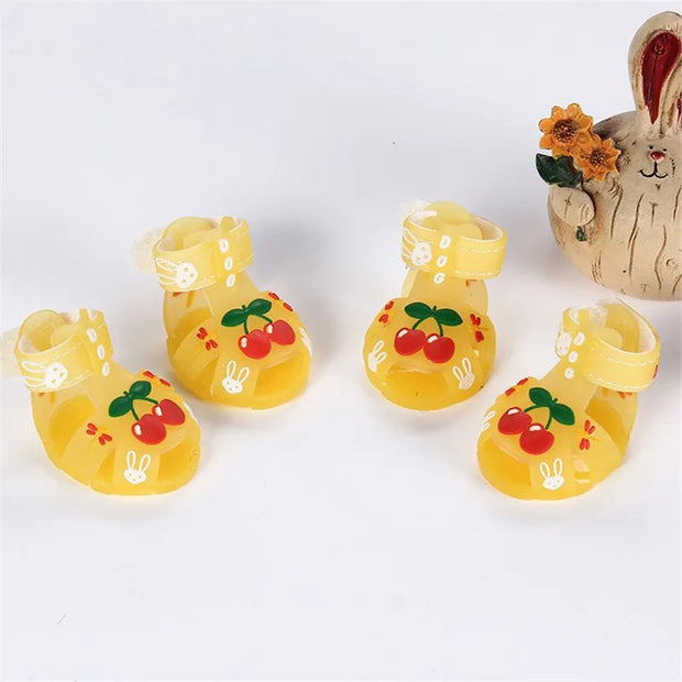 Sandali estivi per cani Cartoon Stivali da pioggia traspiranti antiscivolo alla moda Prodotto per animali domestici resistente all'usura impermeabile Accessori per esterni - My Store Pet