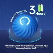 Palla giocattolo per cani Palla rotante rimbalzante in movimento automatico Palla giocattolo da masticare per cani interattiva per cuccioli intelligenti USB - My Store Pet