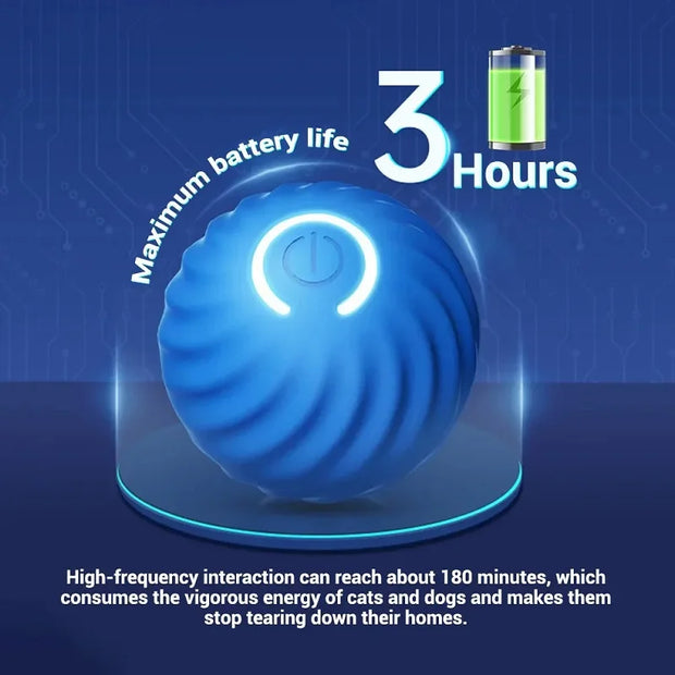 Palla giocattolo per cani Palla rotante rimbalzante in movimento automatico Palla giocattolo da masticare per cani interattiva per cuccioli intelligenti USB - My Store Pet