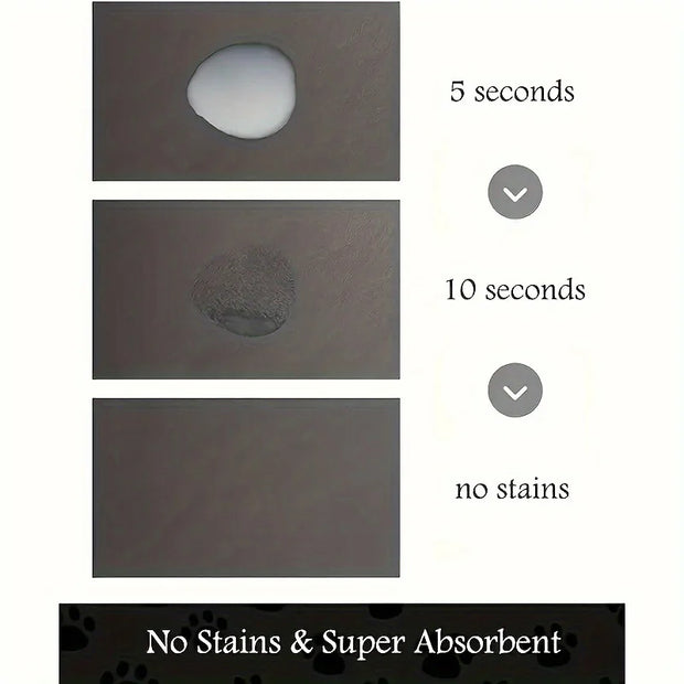 1Pc Assorbente Tappetino per l'alimentazione degli animali domestici per cani e gatti A prova di perdite Facile da pulire Multiuso con design di stampa creativa Lavabile Tappetino per animali domestici - My Store Pet