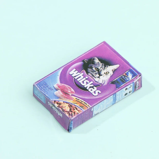 1/12 Dollhouse Miniature Pet Dog Cat Food con ciotola cucina Garden Decor accessori per la casa delle bambole - My Store Pet