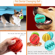 Palla giocattolo per cani Palline di gomma interattive Giocattoli da masticare per cuccioli Palla per la pulizia dei denti per animali domestici Gatti Animali domestici Alimentatore per dolcetti Palline in silicone Giocattolo - My Store Pet