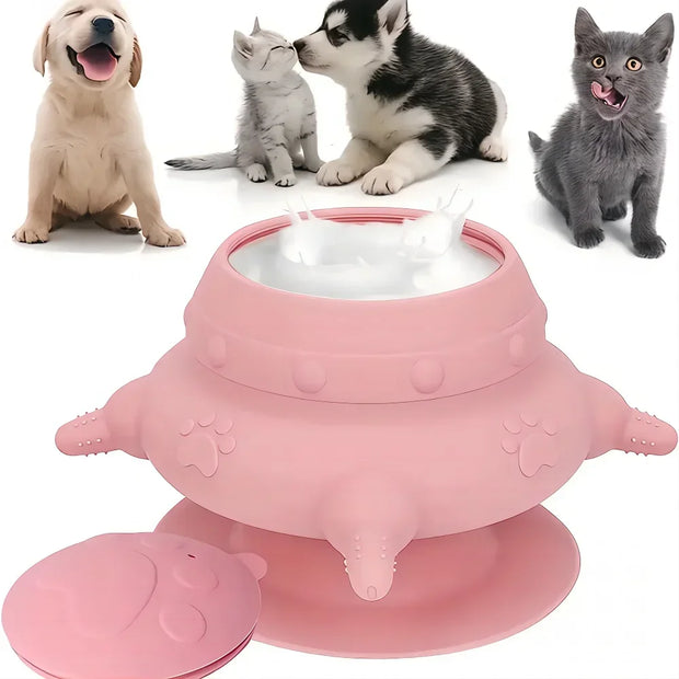 Mangiatoia per il seno in silicone per animali domestici, mangiatoia multifunzionale per ciuccio per animali domestici, biberon per cuccioli, contenitore per alimenti per gattini, cani e gatti - My Store Pet