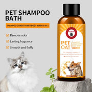 Shampoo e balsamo per animali domestici 3 in 1 Crema idratante senza zolfo organico a base vegetale senza strappo per animali domestici, gatti e cani - My Store Pet