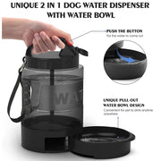Bottiglia d'acqua per cani, dispenser portatile per bottiglie d'acqua per cani da viaggio da 77 once/2,2 litri, materiali di sicurezza per uso alimentare, perfetti per Trave - My Store Pet