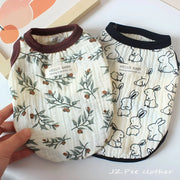 Pet pieghettato coniglio fiore gilet primavera/estate gilet per gatti vestiti per cuccioli orsacchiotto gilet sottile pigiama vestiti per cuccioli - My Store Pet