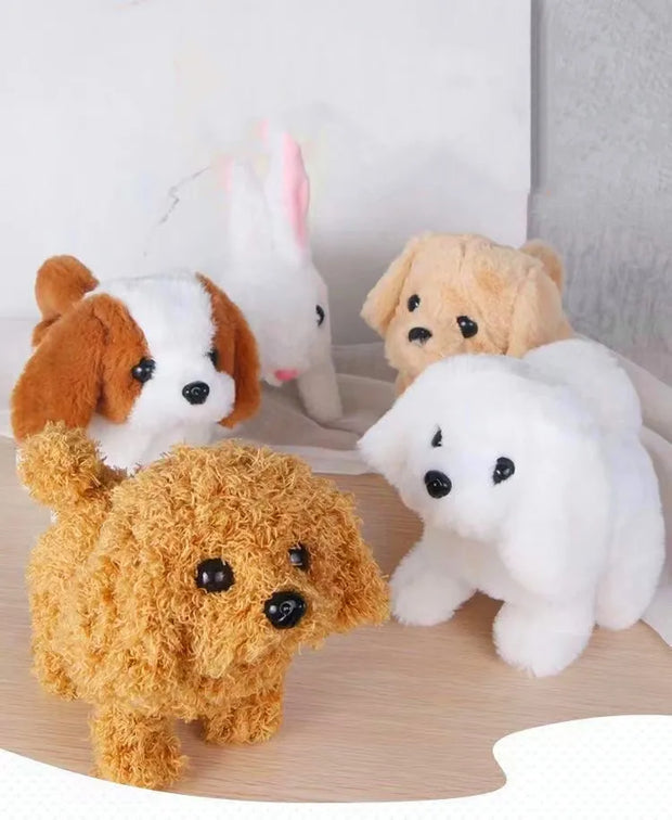 Cani giocattolo per bambini che camminano e abbaia Coda che scodinzolante Peluche Animali elettronici interattivi Cuccioli Giocattoli Montessori per ragazze Bambini piccoli Bambini - My Store Pet