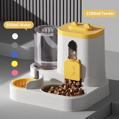 Alimentatore automatico per cani e distributore d'acqua Set mangiatoia e annaffiatoio per alimenti a gravità con ciotola per alimenti per animali Prodotti universali per animali domestici - My Store Pet