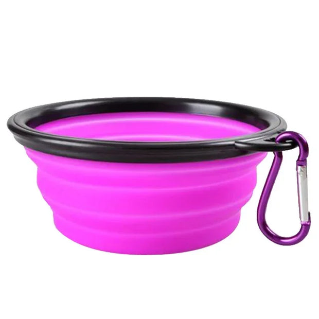 Ciotola per mangiatoia per animali domestici Ciotola pieghevole per cani da viaggio in silicone Ciotola per acqua portatile da passeggio per ciotole per gatti di taglia piccola e media Piatto per mangiare animali domestici - My Store Pet