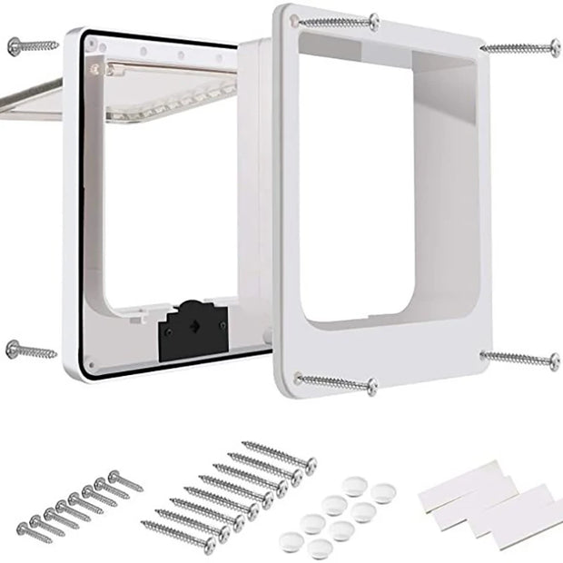 Porta direzionale controllabile per ingresso e uscita per gatti, apertura multifunzionale creativa per porta per gatti, forniture per animali domestici - My Store Pet