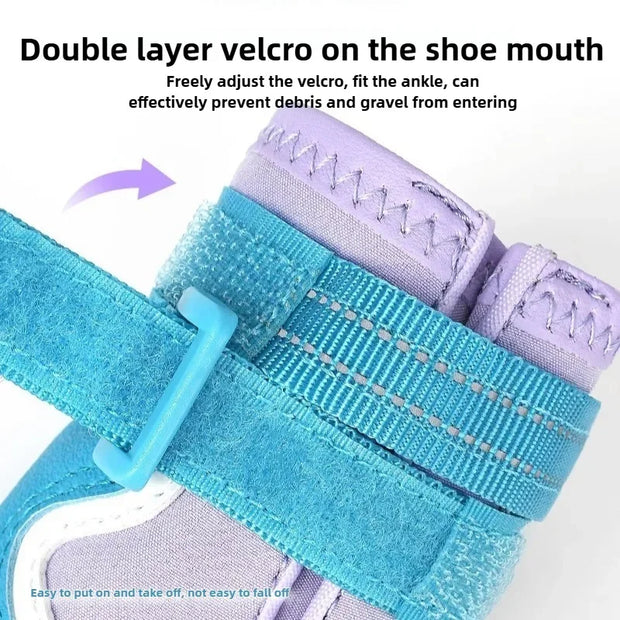 Scarpe per cani regolabili impermeabili calde e proteggono i piedi Scarpe riflettenti per cani di piccola taglia Prodotti per animali domestici facili da pulire - My Store Pet