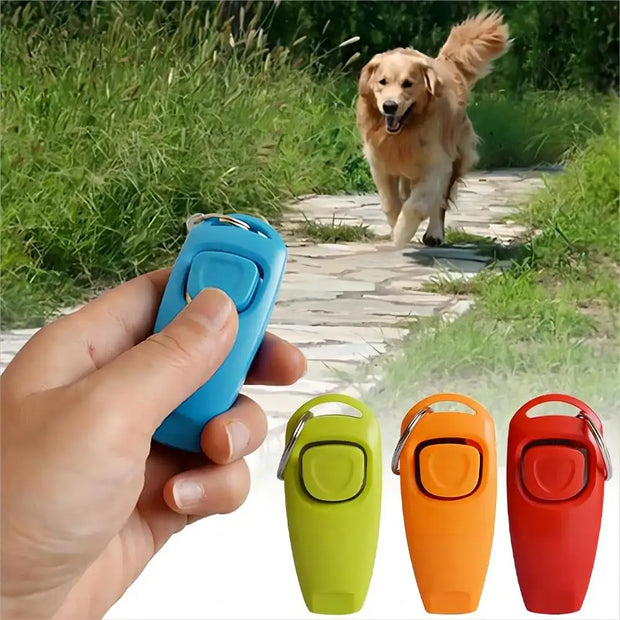 1 Pz Pet Dog Fischio E Clicker Pet Multifunzionale 2-in-1 Clicker Cucciolo Smettere di Abbaiare Aiuto Alla Formazione Clicker Trainer Portatile - My Store Pet