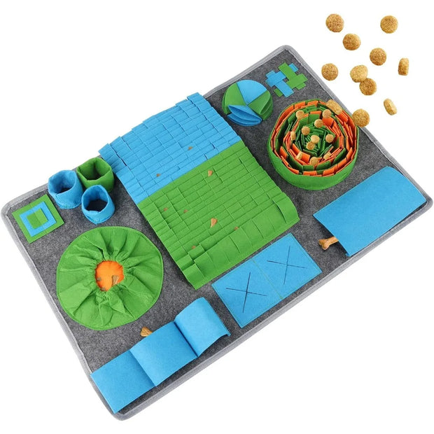 Cane Olfactory Tappeto Zerbino Sniffing Pad Puzzle per cani Ciotola per alimentazione lenta Dispenser di cibo Tappeto Naso Odore Formazione Lavabile Giocattoli per cani - My Store Pet