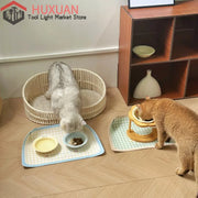 Tovaglietta anti-fuoriuscita per animali domestici pieghevole creativa in pelle PU Tappetino per ciotola per gatti impermeabile Tappetino per alimentazione alimentare per cani antiscivolo resistente all'olio - My Store Pet