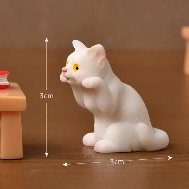 Grandi figurine di gatti carini dall'aspetto reale Display giocattolo Ornamento di plastica per gatti Accessori multiuso per gattini - My Store Pet