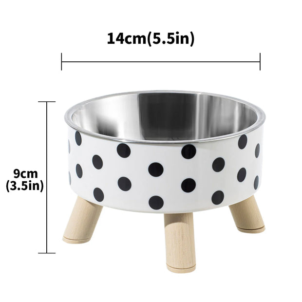 Ciotola per cani e gatti per animali domestici, plaid a pois, in acciaio inox, antiscivolo, facile da pulire, per interni ed esterni - My Store Pet