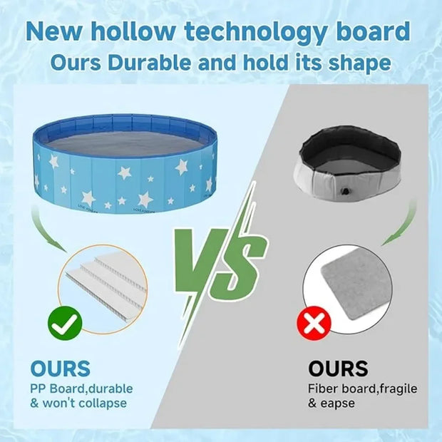 Vasca da bagno per animali domestici Piscina per cani Pieghevole antiscivolo portatile per esterni durevole per gatti e cani - My Store Pet