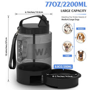 Bottiglia d'acqua per cani, dispenser portatile per bottiglie d'acqua per cani da viaggio da 77 once/2,2 litri, materiali di sicurezza per uso alimentare, perfetti per Trave - My Store Pet