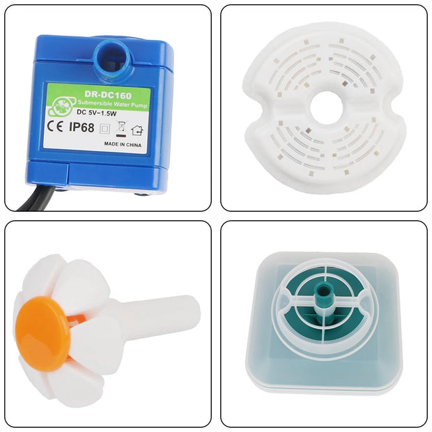 Distributore d'acqua per animali domestici con filo di ricircolo per acqua pulita Fontana automatica per gatti Ricarica USB con illuminazione a LED - My Store Pet