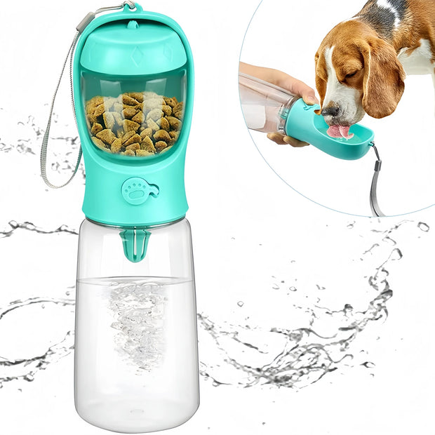 Bottiglia d'acqua per animali domestici materiale portatile per uso alimentare cane gatto viaggio bottiglia per tazza d'acqua per animali domestici con Dispenser di cibo bottiglia d'acqua per cuccioli - My Store Pet